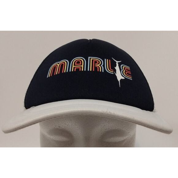 WhiteMarlie Mesh Truckers Hat Snapback Marlin Fishing Cap - Picture 1 of 9